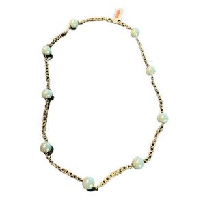Kenneth Jay Lane Gold Chain Necklace with White Pearls